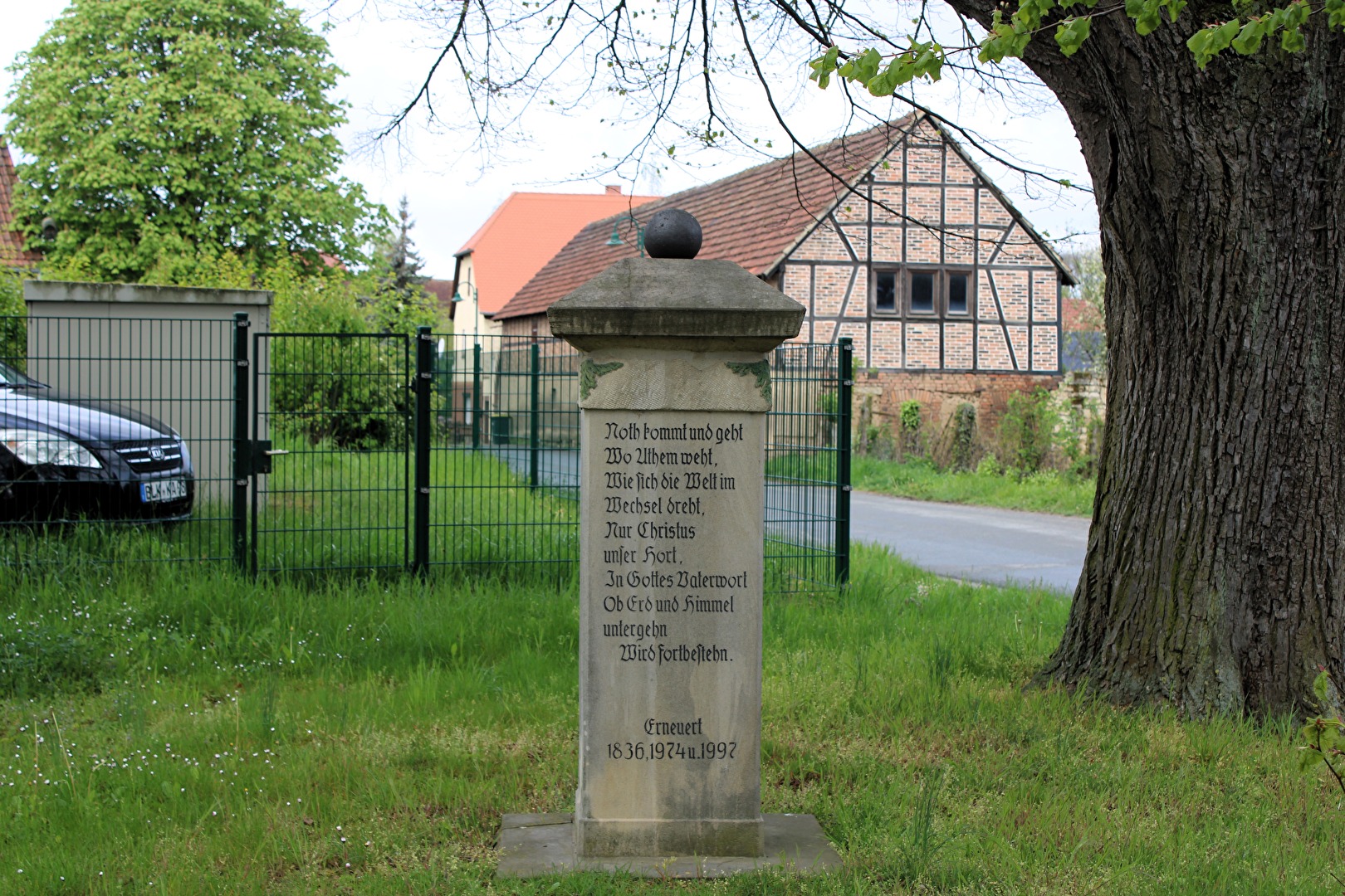 Gedenkstein auf dem Angstplatz, Prießnitz (2)