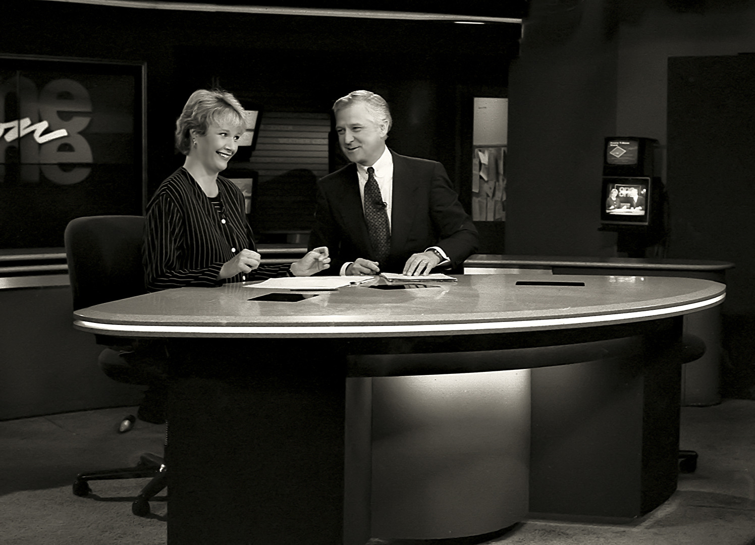 Cindy Hillger, Don Shelby during a WCCO Newscast